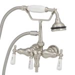 Tub Wall Mount English Telephone Faucet - Down Spout