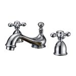 Minispread Teapot Bathroom Sink Faucet - Metal Cross Handles