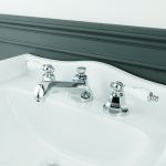 Nouveau Widespread Bathroom Sink Faucet - Porcelain Lever Handles