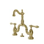 Bellmont Bridge Bathroom Sink Faucet - Metal Lever Handles - Brushed Brass