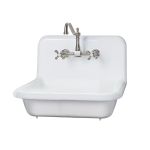 24" Cast Iron High Back Sink