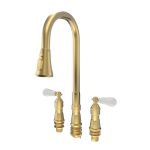 Widespread Kitchen Faucet With Pull Down Spring Spout
