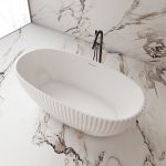 Damari Vertical 67 Inch Acrylic Fluted Freestanding Tub