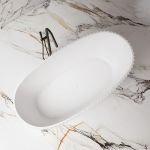 Damari Vertical 67 Inch Acrylic Fluted Freestanding Tub