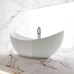 Melani Vertical 71 Inch Acrylic Fluted Double Ended Freestanding Tub