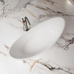 Melani Vertical 71 Inch Acrylic Fluted Double Ended Freestanding Tub