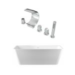 Tiberius Acrylic Double Ended Freestanding Tub and Faucet Package