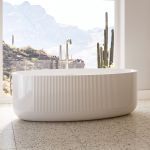 Thorne 67 Inch Acrylic Partial Fluted Double Ended Freestanding Tub