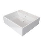21 Inch Square White Vessel Bathroom Sink