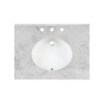 24 Inch Carrara Marble Vanity Top with Oval Undermount Sink
