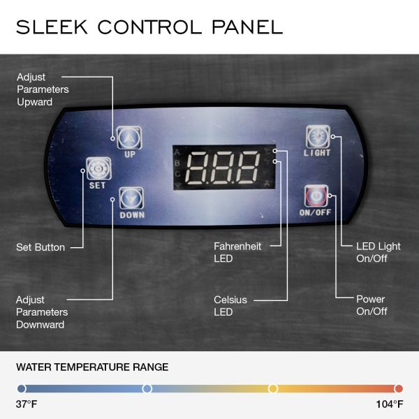 Revive 67 Inch Polar Hot Freestanding Tub - Gray