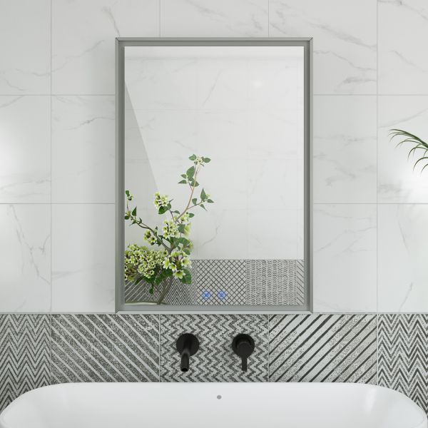 Breccan 20 x 28 Inch Single Door LED Medicine Cabinet