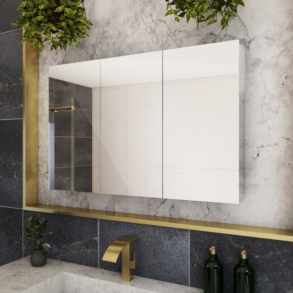 Breccan 36 x 24 Inch Triple Door Medicine Cabinet