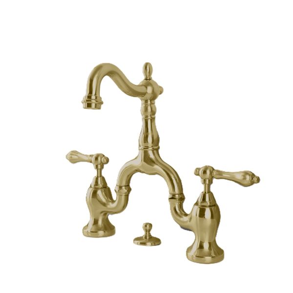 Bellmont Bridge Bathroom Sink Faucet - Metal Lever Handles - Brushed Brass