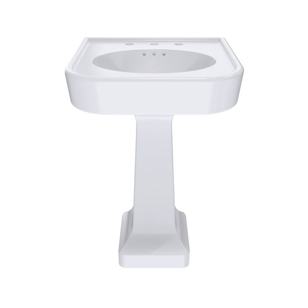 Crest 26 Inch Pedestal Bathroom Sink - 8 Inch Faucet Drillings