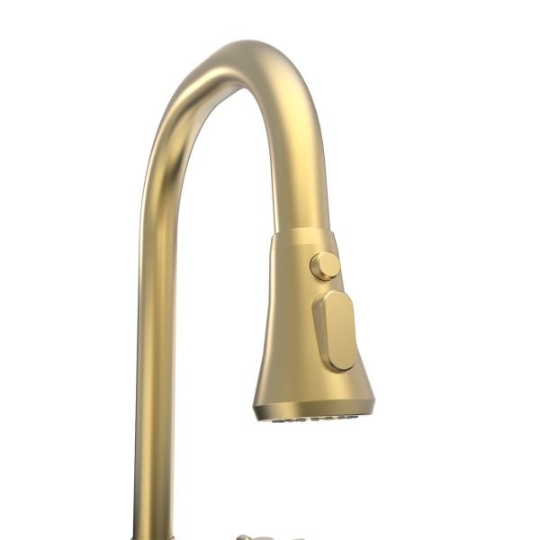 Widespread Kitchen Faucet With Pull Down Spring Spout
