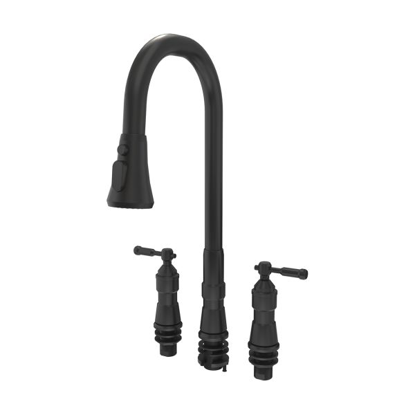 Widespread Kitchen Faucet With Pull Down Spring Spout