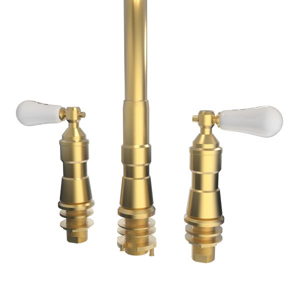 Widespread Kitchen Faucet With Pull Down Spring Spout