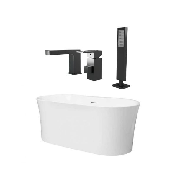 Dustin Acrylic Double Ended Freestanding Tub and Faucet Package