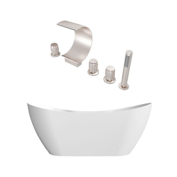 Wexler Acrylic Double Ended Freestanding Tub and Faucet Package