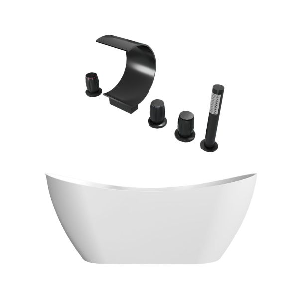 Wexler Acrylic Double Ended Freestanding Tub and Faucet Package