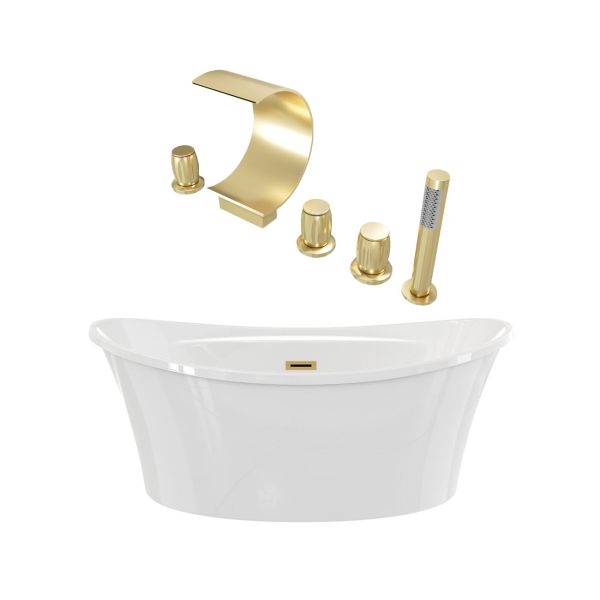 Conway Acrylic Double Slipper Freestanding Tub Package