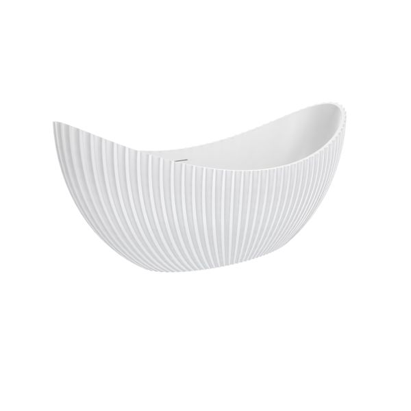 Melani Vertical 71 Inch Acrylic Fluted Double Ended Freestanding Tub