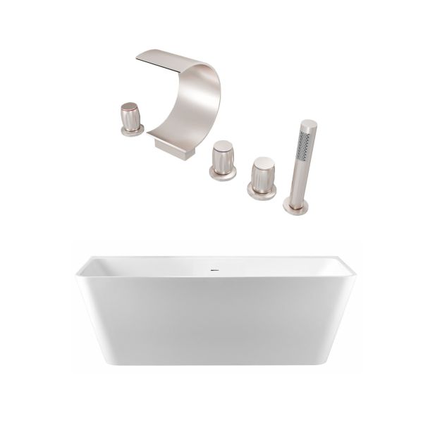 Tiberius Acrylic Double Ended Freestanding Tub and Faucet Package