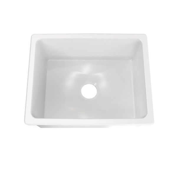 24 Inch Drop-In Fireclay Utility Sink - White