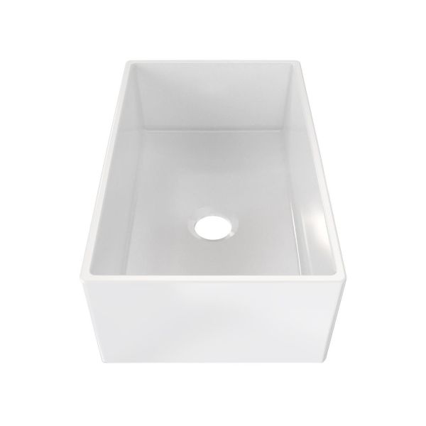30 Inch Wall Mount Fireclay Utility Sink - White