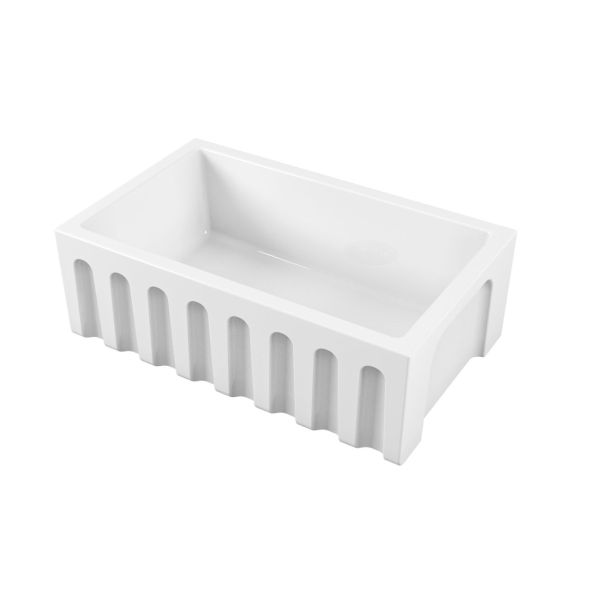 33 Inch Fireclay Farmhouse Sink - White