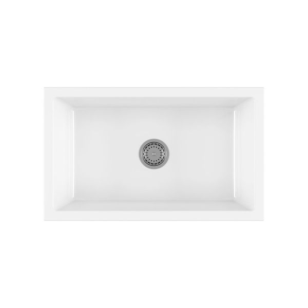 33 Inch Fireclay Farmhouse Sink - White