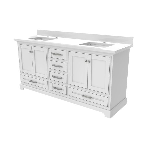 Hampshire 72 Inch Oak Vanity with Rectangle Sink