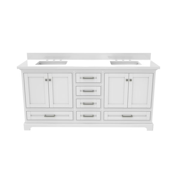 Hampshire 72 Inch Oak Vanity with Rectangle Sink