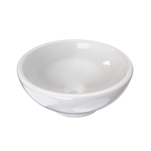 Modern 17 Inch Round White Vessel Bathroom Sink