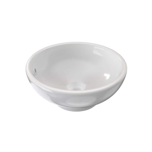 Modern 17 Inch Round White Vessel Bathroom Sink