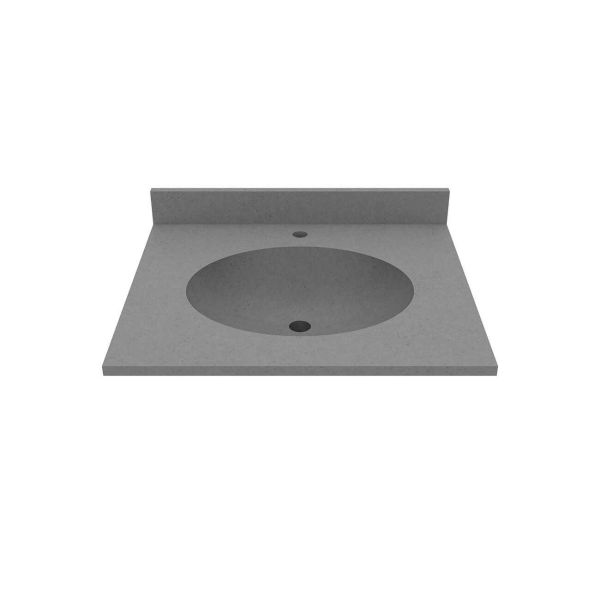 24 Inch Vanity Top with Oval Integral Sink