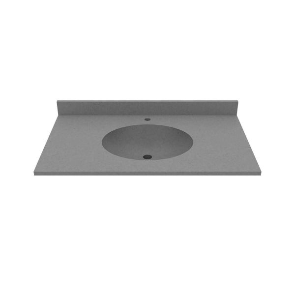 37 Inch Vanity Top With Oval Integral Sink