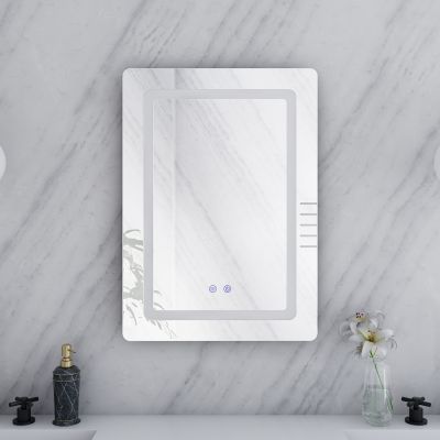 Orionis 20 by 28 Inch Rectangle Lighted Mirror with Anti-Fog