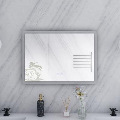 Orionis 28 by 20 Inch Rectangle Lighted Mirror with Anti-Fog