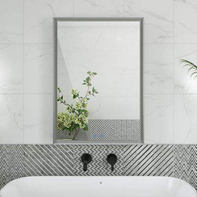 Breccan 20 x 28 Inch Single Door LED Medicine Cabinet