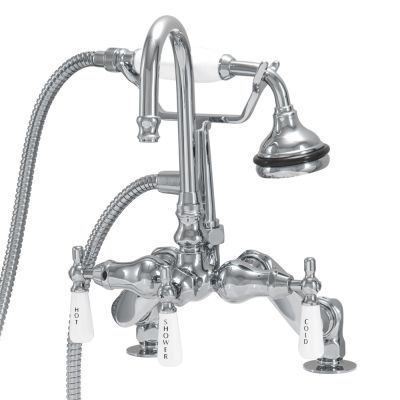 Rim Mount English Telephone Faucet - Gooseneck Spout