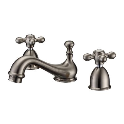 Minispread Teapot Bathroom Sink Faucet - Metal Cross Handles