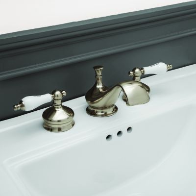 Mila Widespread Bathroom Sink Faucet - Porcelain Lever Handles