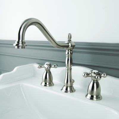 Ashford Widespread Bathroom Sink Faucet - Metal Cross Handles