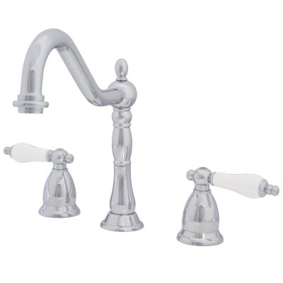 Ashford Widespread Bathroom Sink Faucet - Porcelain Lever Handles
