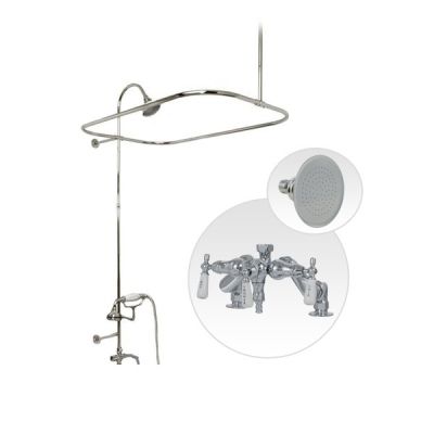 Deck Mount Shower Kit with Down Spout Faucet