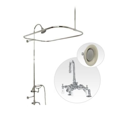 Deck Mount Shower Kit with Gooseneck Faucet