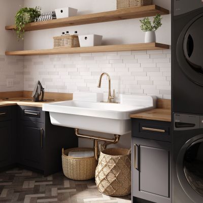 Alexander 48 Inch Cast Iron Wall Mount Farmhouse Trough Sink