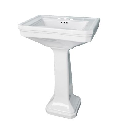 26 Inch Porcelain Pedestal Bathroom Sink